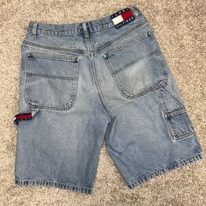 Vintage Tommy Hilfiger Carpenter Denim Jean Shorts Men Size 34 y2k Baggy Loose